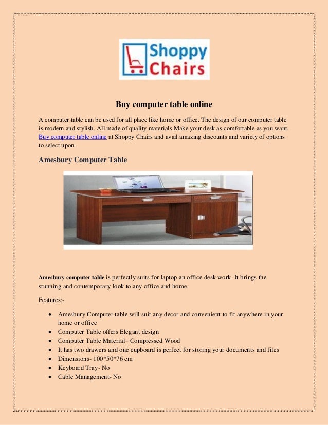 Shoppy Chairs Buy Computer Table Online