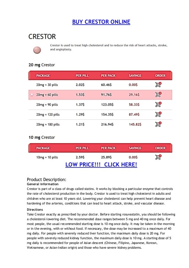 crestor low price