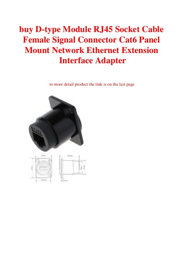RJ45 D-type Module Socket Cable Female Signal Connector Cat6 Panel Mount Network