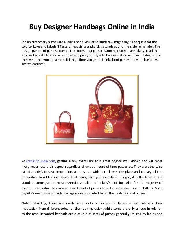 Buy Designer Handbags Online in India