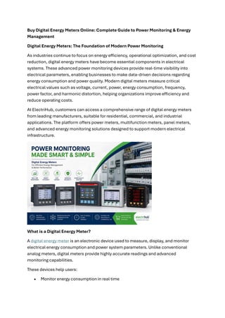 Comprehensive Guide to Buying Digital Energy Meters for Power ...