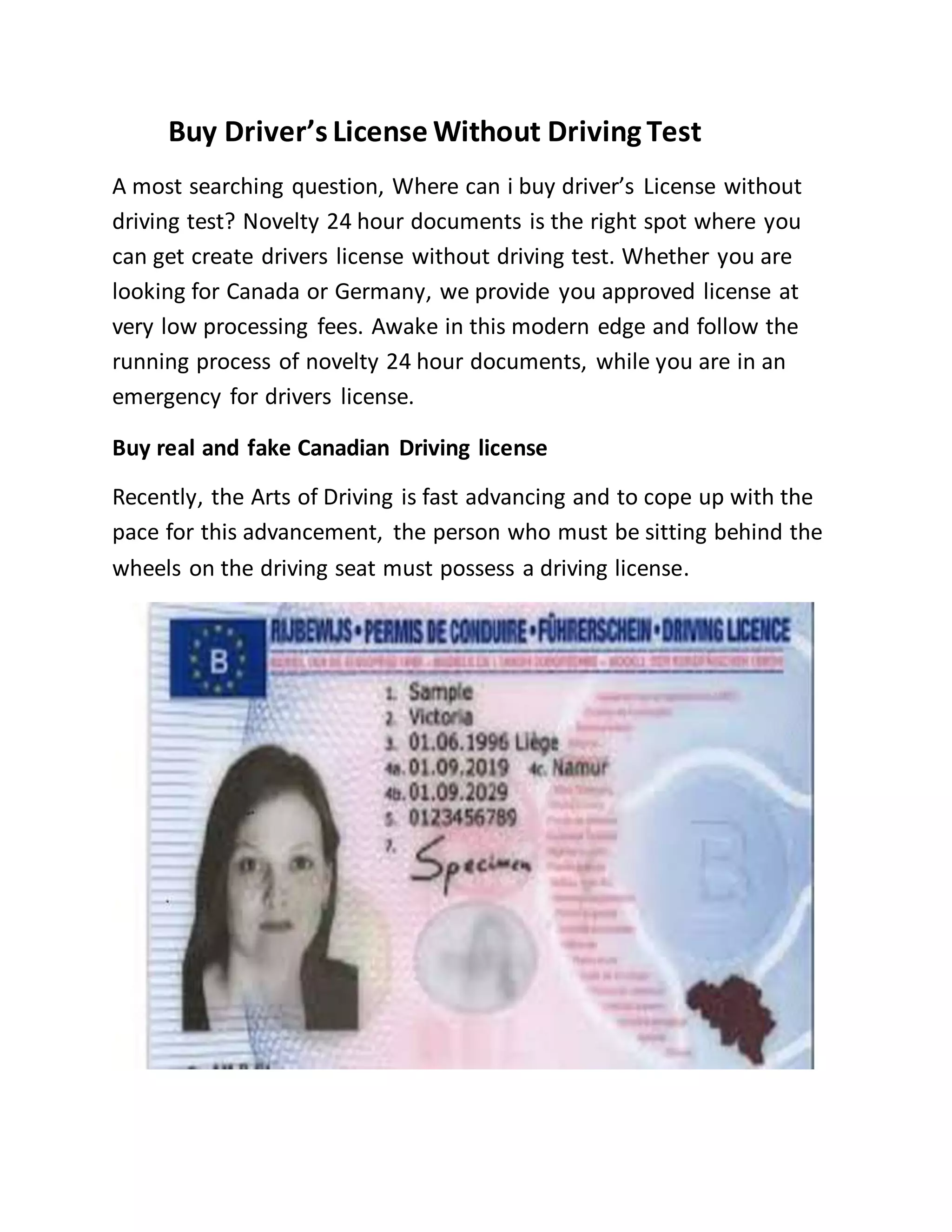 Buy driver’s license without driving test PDF