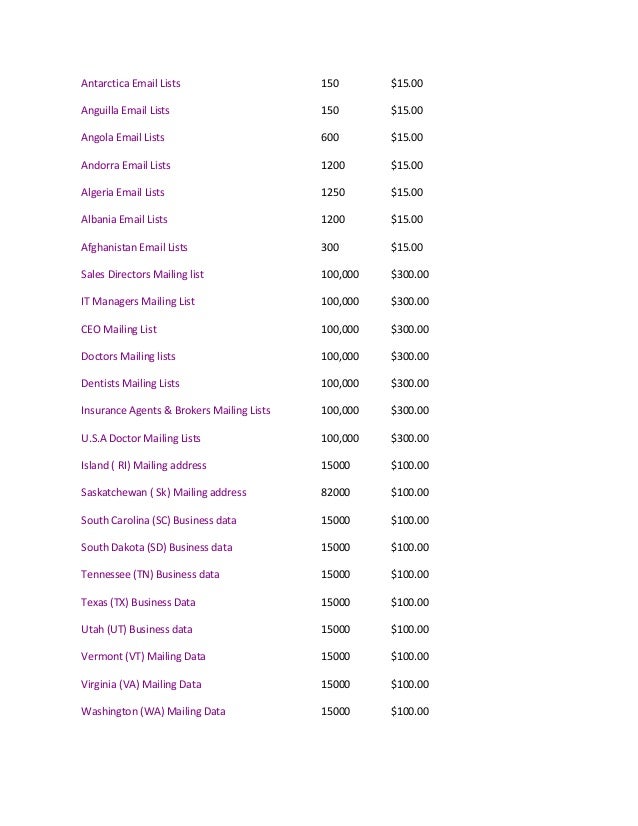 Buy Email Lists