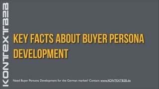 KONTEXTB2B
Key Facts About Buyer Persona
Development
KONTEXTB2B
Need Buyer Persona Development for the German market? Contact: www.KONTEXTB2B.de
 
