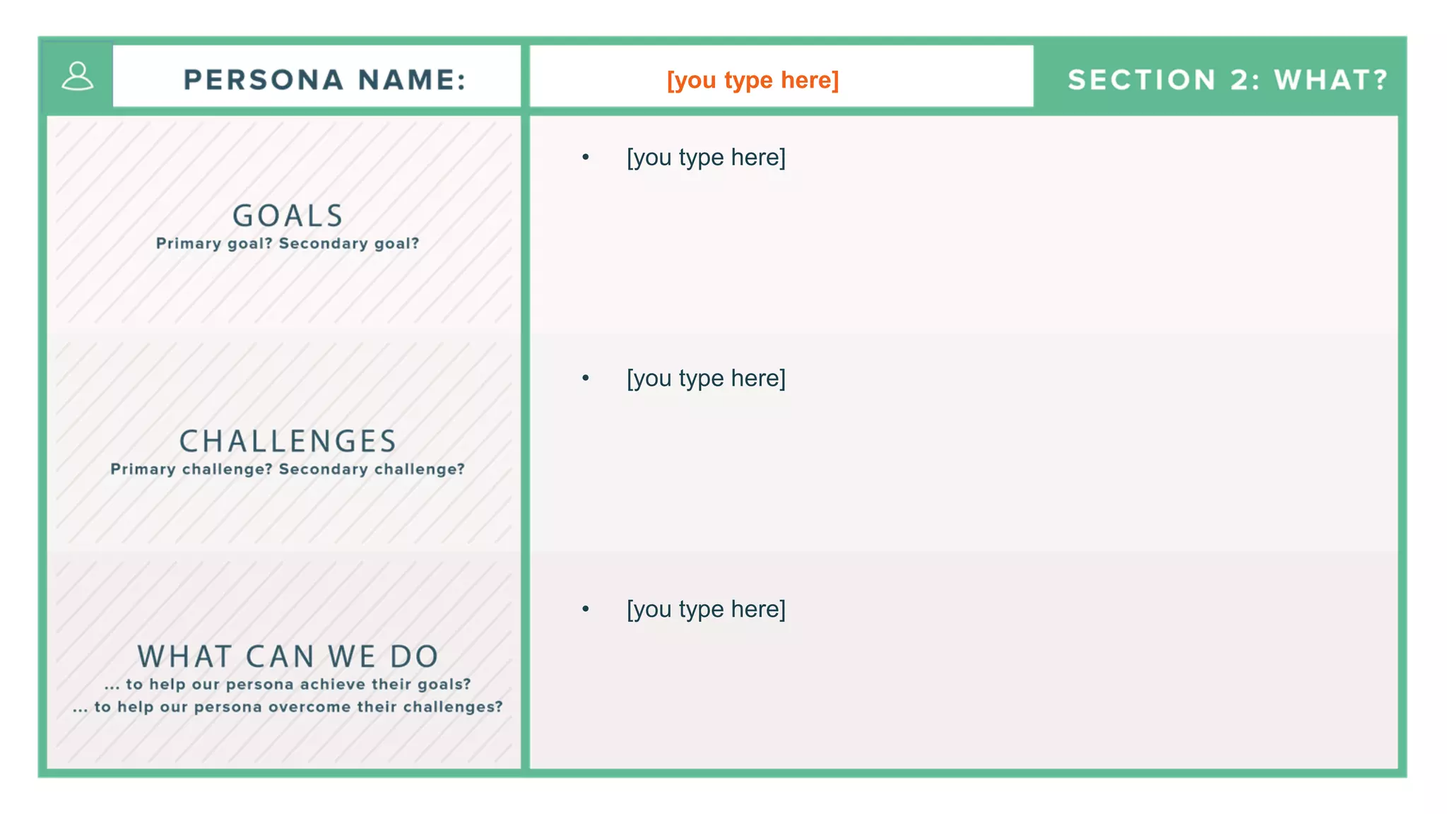 HubSpot Buyer personatemplate PDF