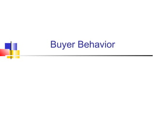 Buyer Behavior
 
