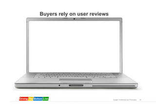 Buyers rely on user reviews




                              Google Confidential and Proprietary   19
 