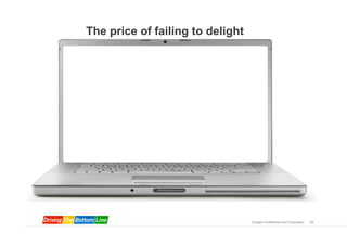 The price of failing to delight




                                  Google Confidential and Proprietary   26
 