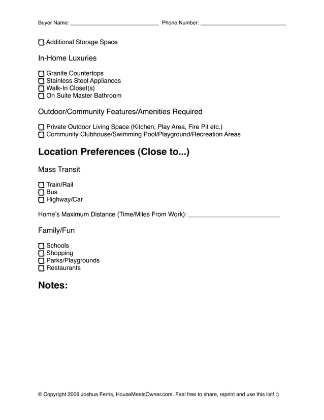 Real Estate Buyer Qualification Sheet