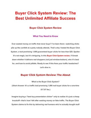 Buyer Click System Review_ The Best Unlimited Affiliate Success.docx