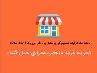 ٝ٘‫خاللب‬ ‫ارتجبط‬ ‫یه‬ ‫طزاحی‬ ٚ ‫ٔطتزی‬ ‫ٌیزی‬ٓ‫تصٕی‬ ‫فزایٙذ‬ ‫ضٙبخت‬ ‫ثب‬
‫کنید‬‫خلق‬‫فردی‬‫منحصربه‬‫خرید‬‫تجربه‬.
 