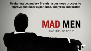 © 2013 Eisenberg Holdings, LLC. BryanEisenberg.com / @TheGrok, @JeffreyGroks, #BigData
1
MATH MEN OR BOTH?
Designing Legendary Brands: a business process to
improve customer experience, analytics and proﬁts
 