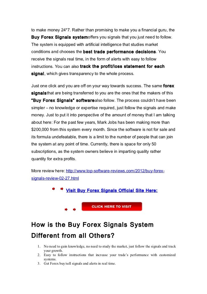 Buy forex signals review