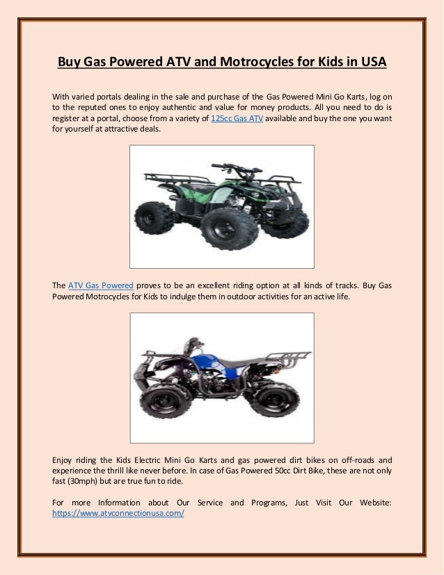 Buy Gas Powered Atv And Motrocycles For Kids In Usa