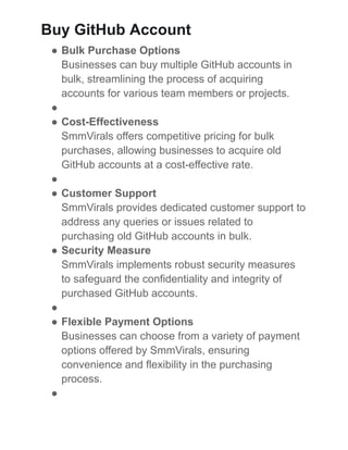 Buy Old GitHub Account, We offer a 100% approved account | PDF