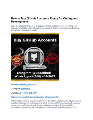 Buy GitHub Accounts Ready for Coding and Development.docx