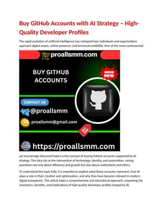 Buy GitHub Accounts with AI Strategy – High-Quality Developer Profiles.docx