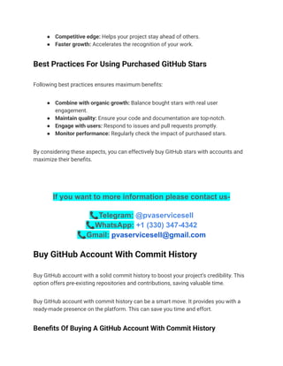Buy GitHub Accounts With Contributions History, Stars, Repositories and.pdf