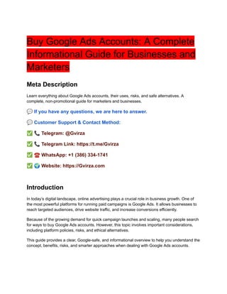 Buy Google Ads Accounts_ A Complete Informational Guide for Businesses ...