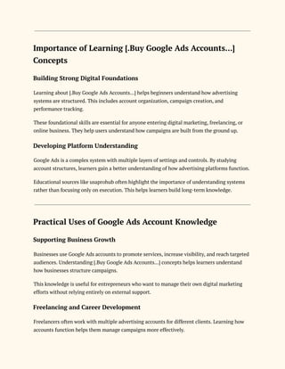 Buying and Managing Google Ads Accounts in Los Angeles | PDF