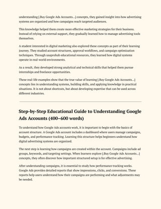 Buying and Managing Google Ads Accounts in Los Angeles | PDF