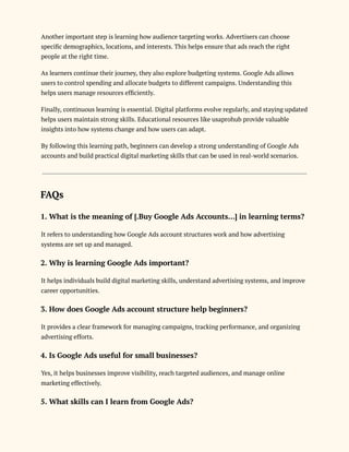 Buying and Managing Google Ads Accounts in Los Angeles | PDF
