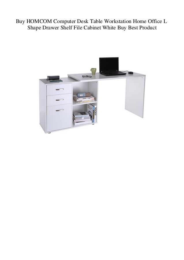 Buy Homcom Computer Desk Table Workstation Home Office L Shape Drawer