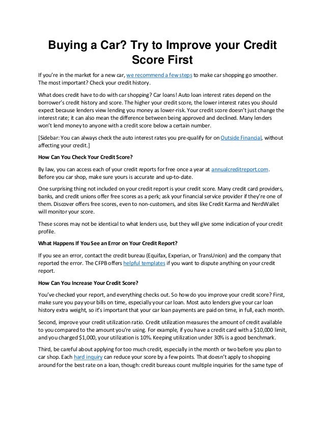 What Kind Of Credit Score To Buy A Car >> Buying A Car Try To Improve Your Credit Score First What Kind Of Credit Score To Buy A Car >> Buying A Car Try To Improve Your Credit Score First