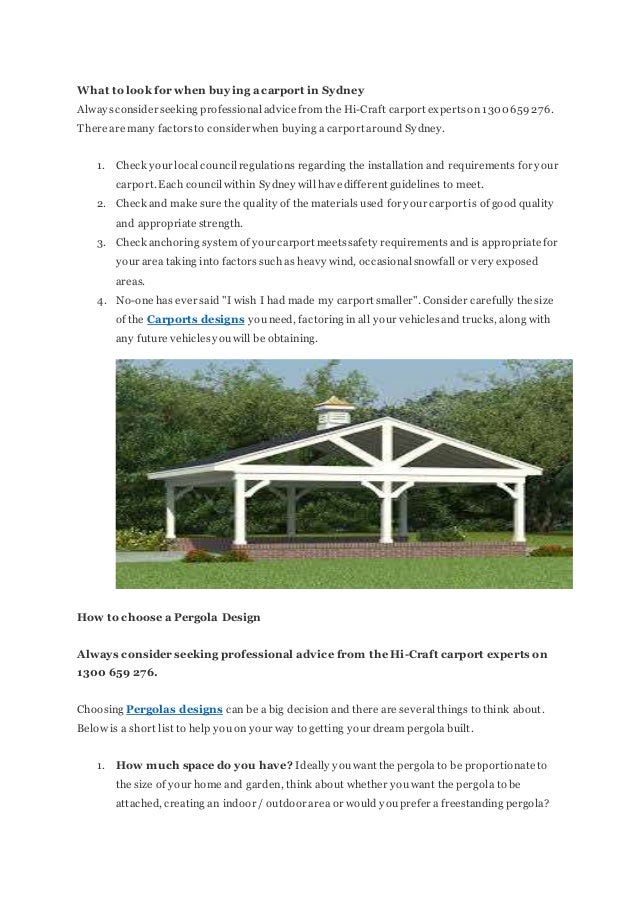 Buying a carport