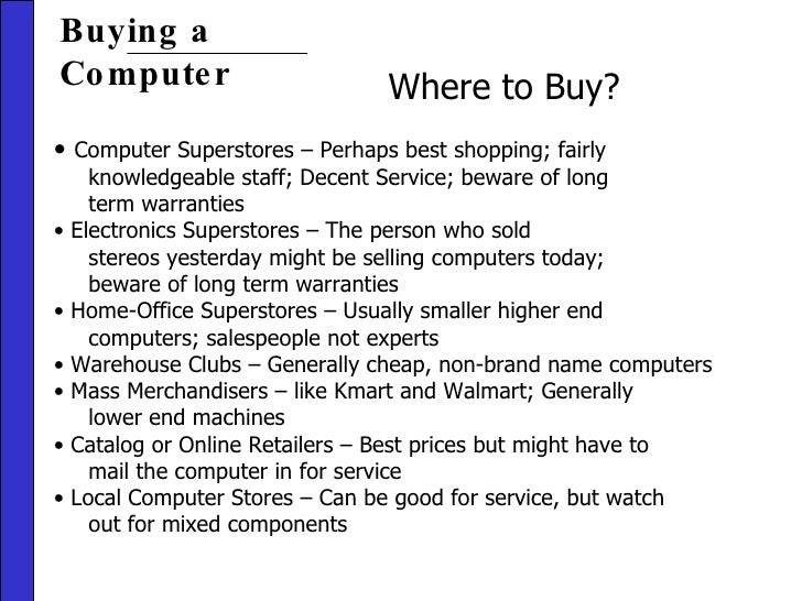 Buying a computer