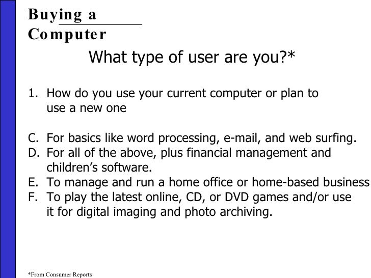 Buying a computer
