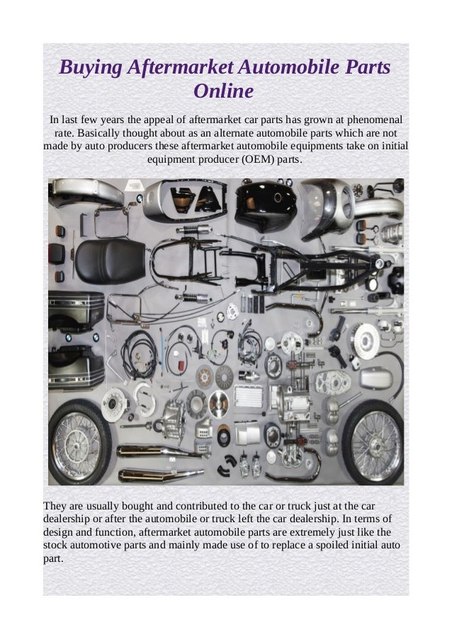 Buying aftermarket automobile parts online