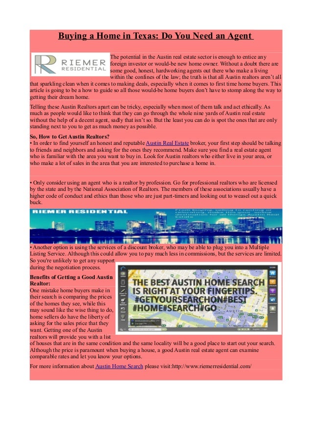 Buying a home in texas do you need an agent