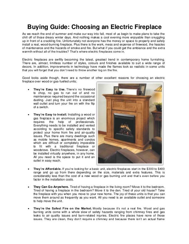 choosing fireplace buying electric guide slideshare