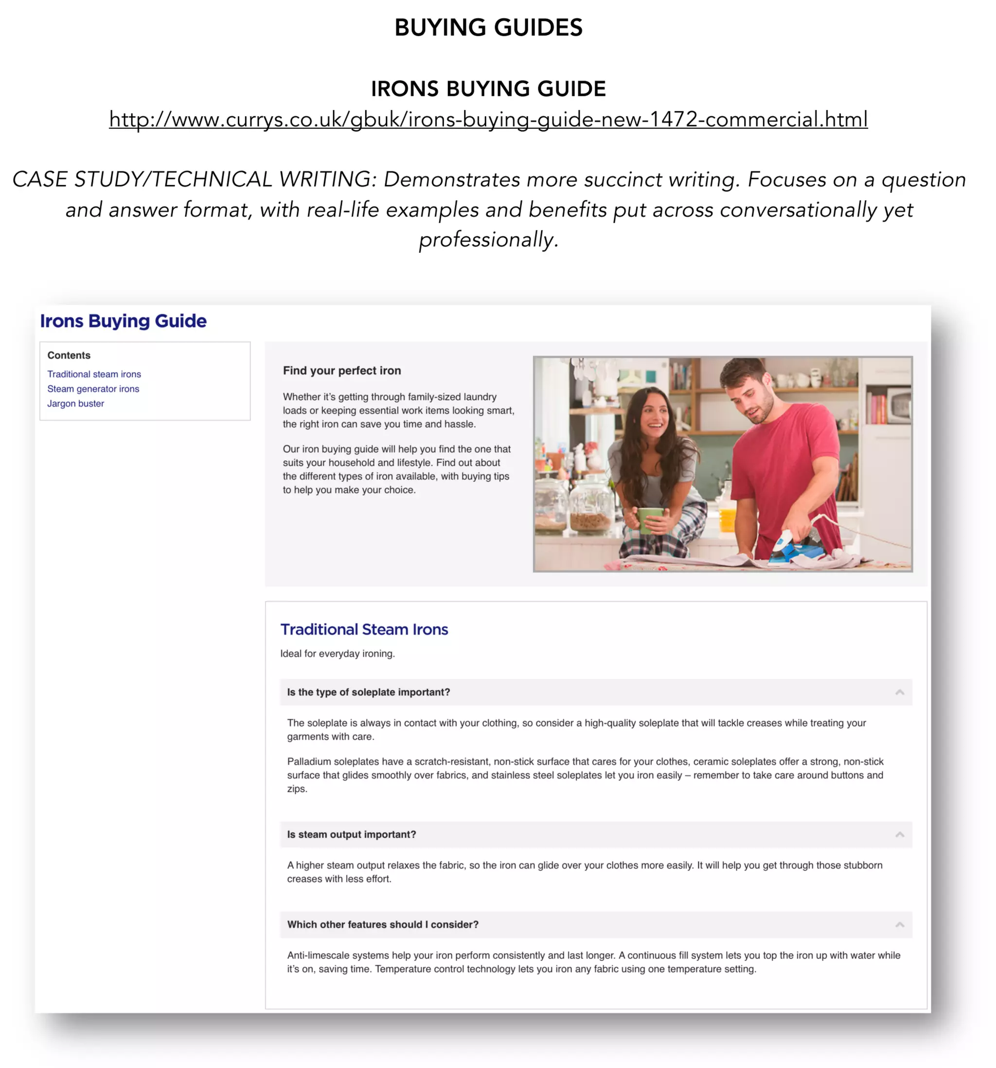 UX/CASE STUDY-STYLE COPYWRITING: Product Buying Guides | PDF