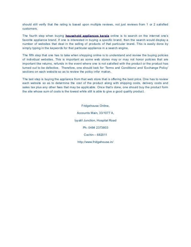 Buying Home Appliances Online