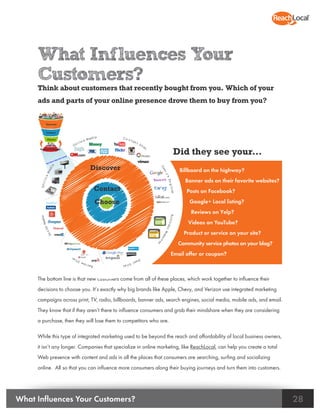 What Influences Your Customers? 28
Think about customers that recently bought from you. Which of your
ads and parts of you...