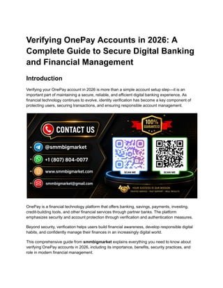 Buying OnePay Accounts 2026 for Business Optimization.pdf