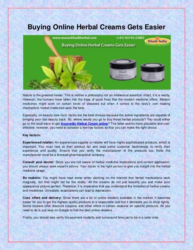 Buying Online Herbal Creams Gets Easier Converted