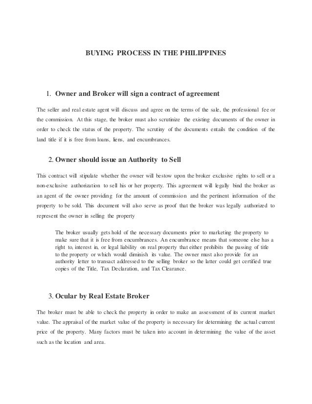 Buying Process of Real Estate in the Philippines