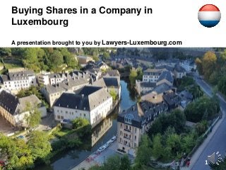 Buying Shares in a Company in
Luxembourg
A presentation brought to you by Lawyers-Luxembourg.com
1
 