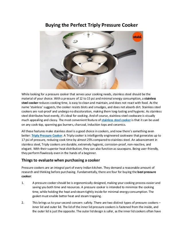 Buying the perfect triply pressure cooker