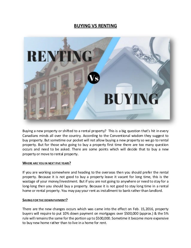 Buying vs renting