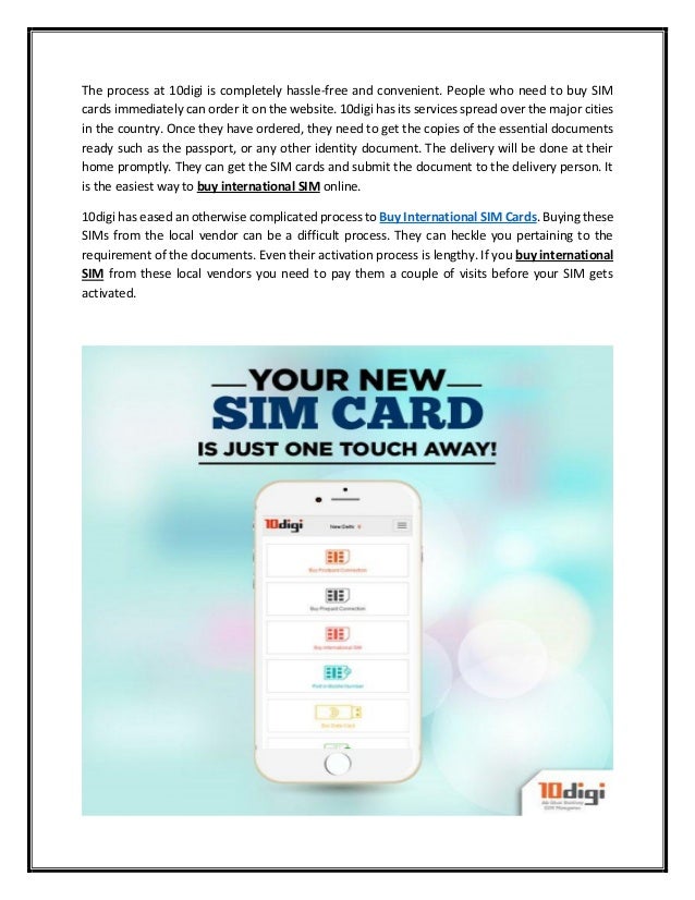 Buy International SIM Cards 10digi