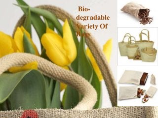 Bio-degradable 
Variety Of 
Bags 
 