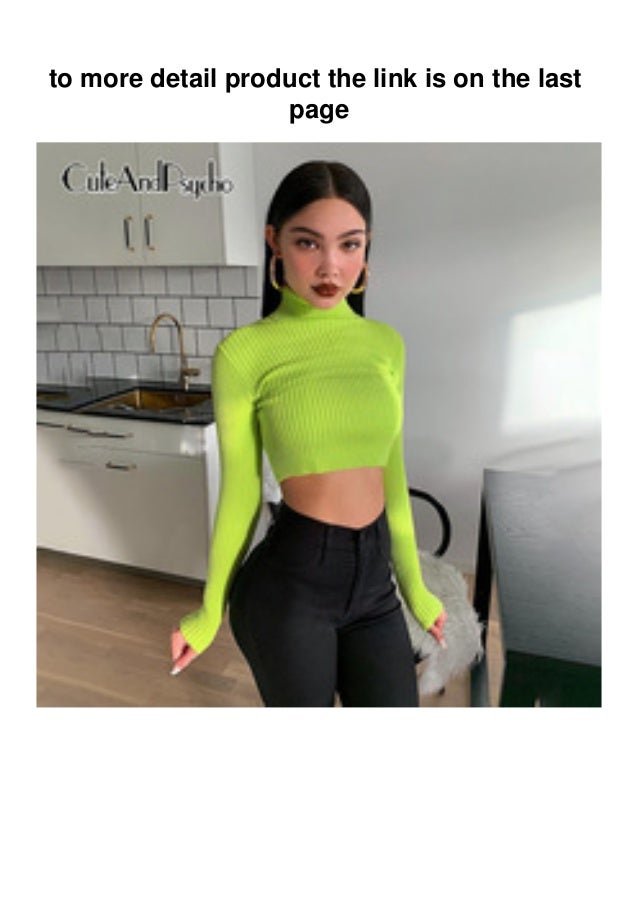 neon turtleneck crop top