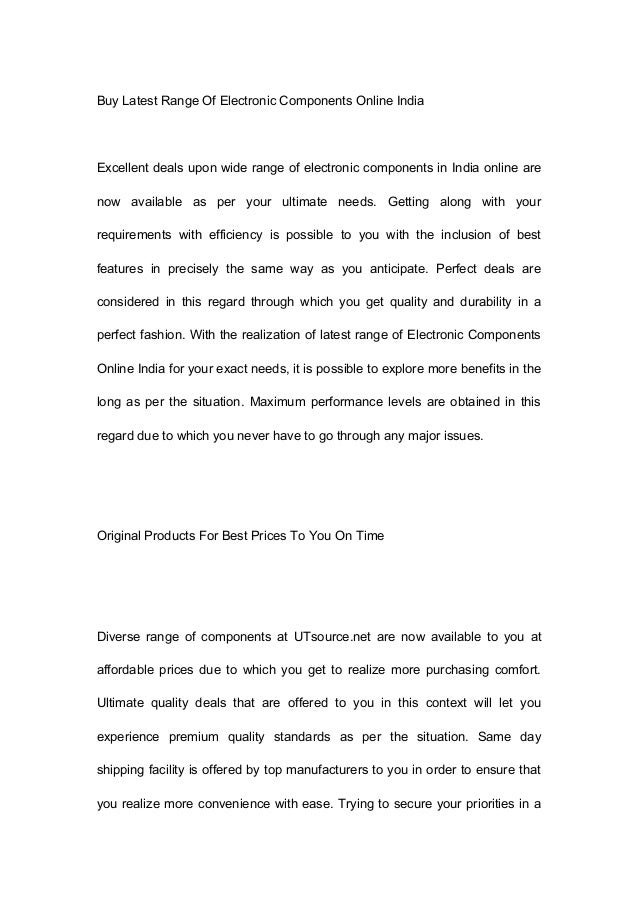 Buy Latest Range Of Electronic Components Online India

Excellent deals upon wide range of electronic components in India ...