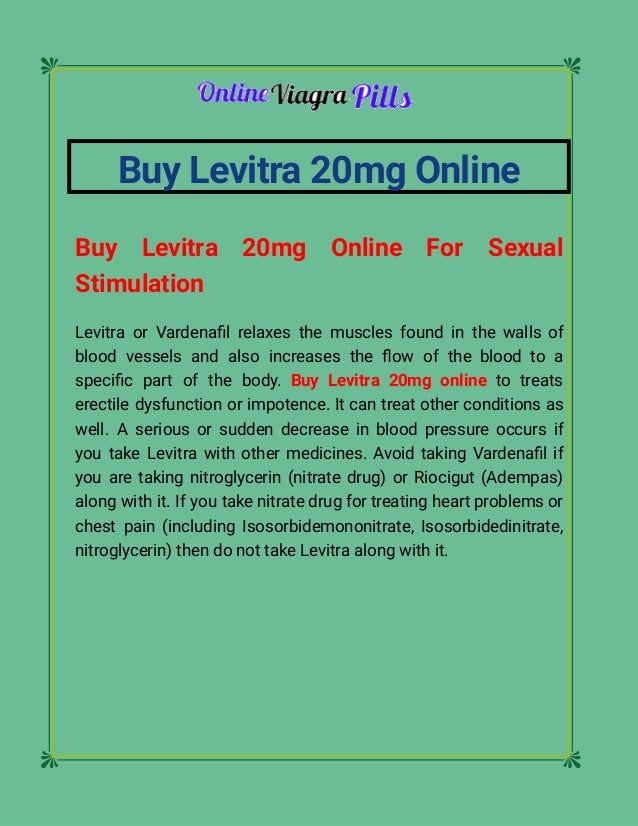 Buy levitra pills online