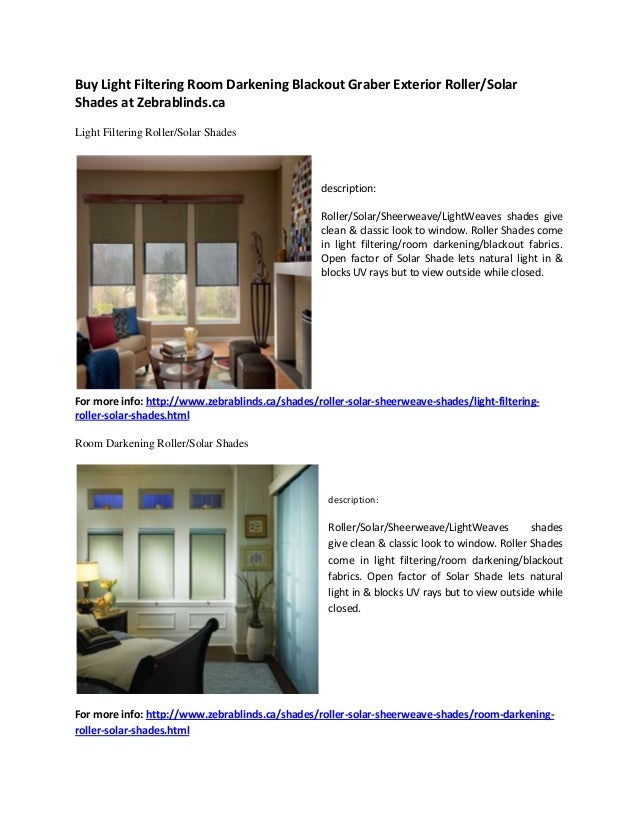 Buy light filtering room darkening blackout graber exterior roller