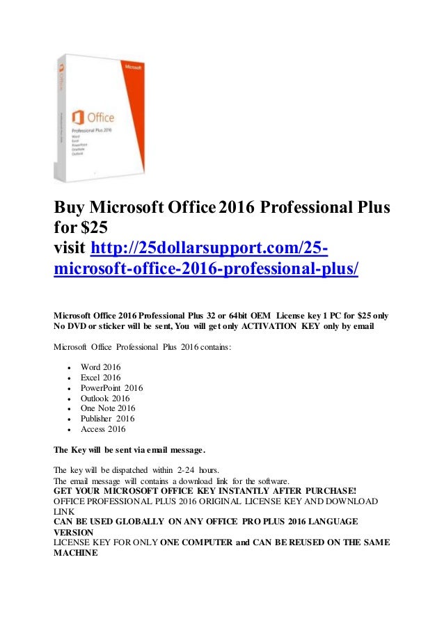 Buy Microsoft Office 2016 Professional Plus For